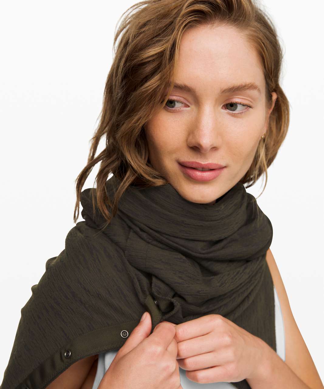 Lululemon Vinyasa Scarf *Rulu - Aqueous Ikat Jacquard Dark Olive Black