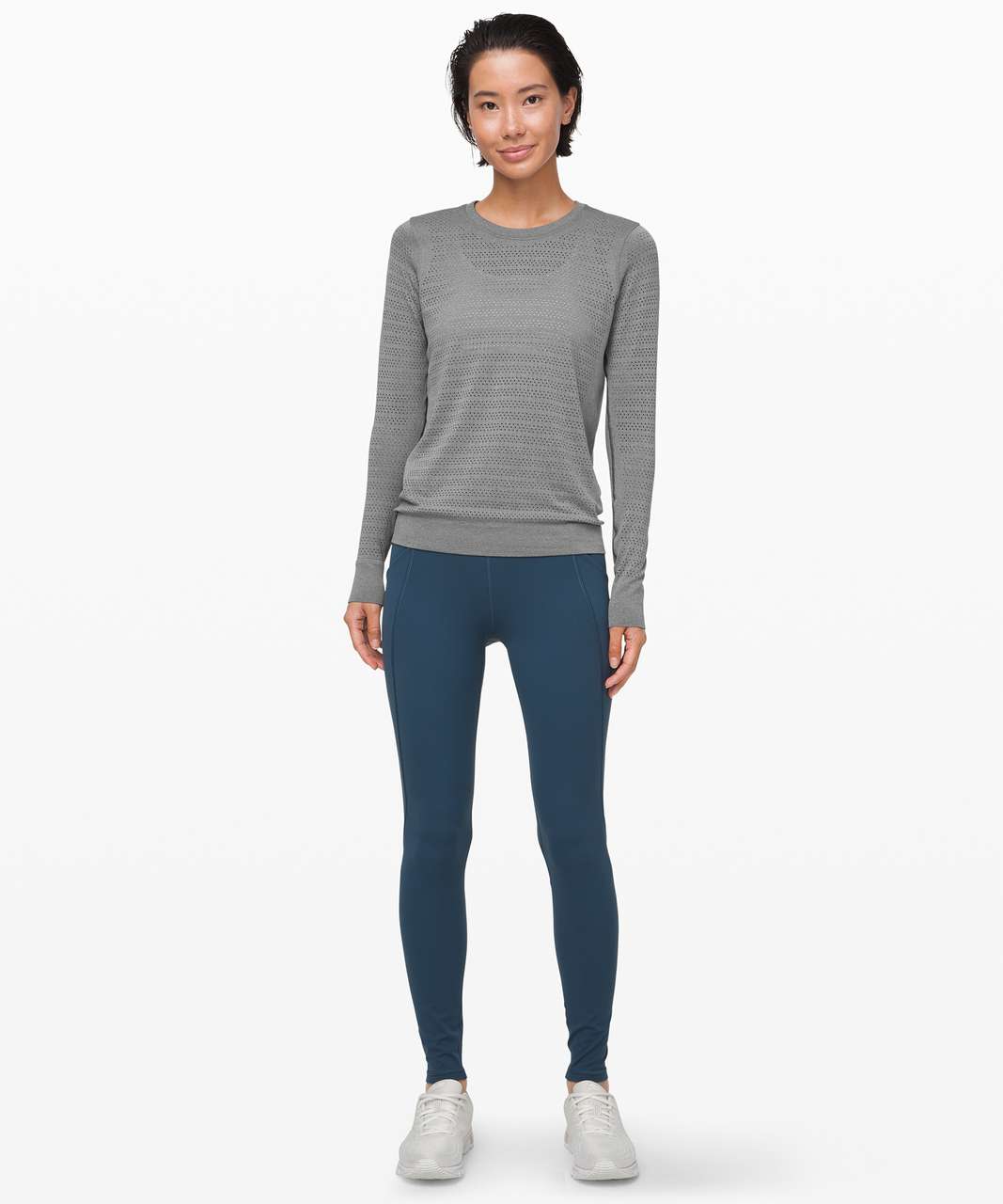 Lululemon Breeze By Long Sleeve *Squad - Slate / White