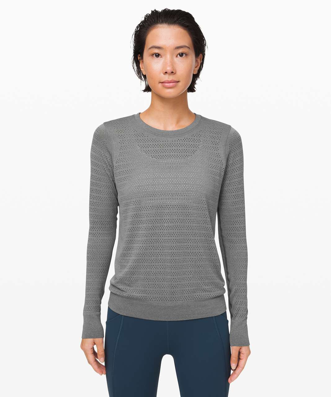 Lululemon Breeze By Long Sleeve *Squad - Slate / White - lulu fanatics