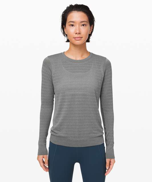 Lululemon Breeze By Long Sleeve II - Heathered Black - lulu fanatics