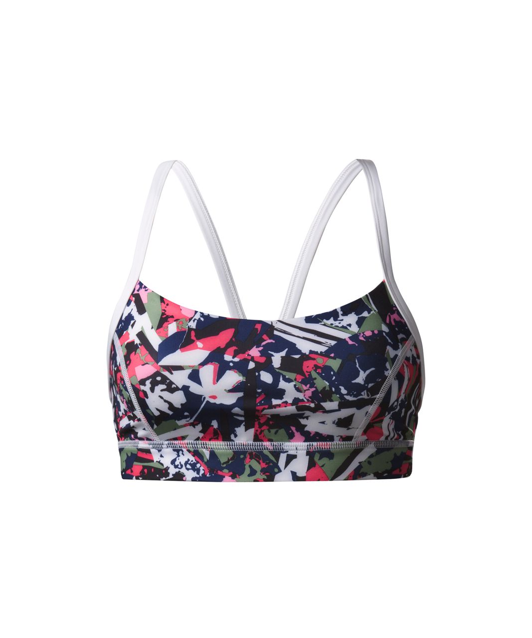 Lululemon Rise and Run Bra - Mini Pop Cut Boom Juice Multi / White