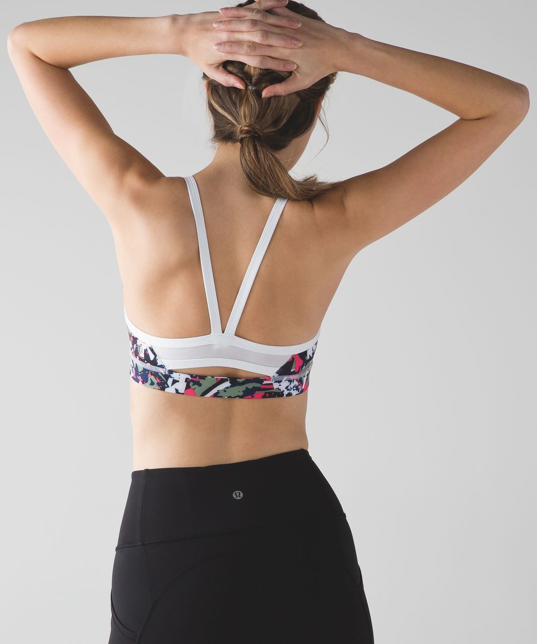 Lululemon Rise and Run Bra - Mini Pop Cut Boom Juice Multi / White