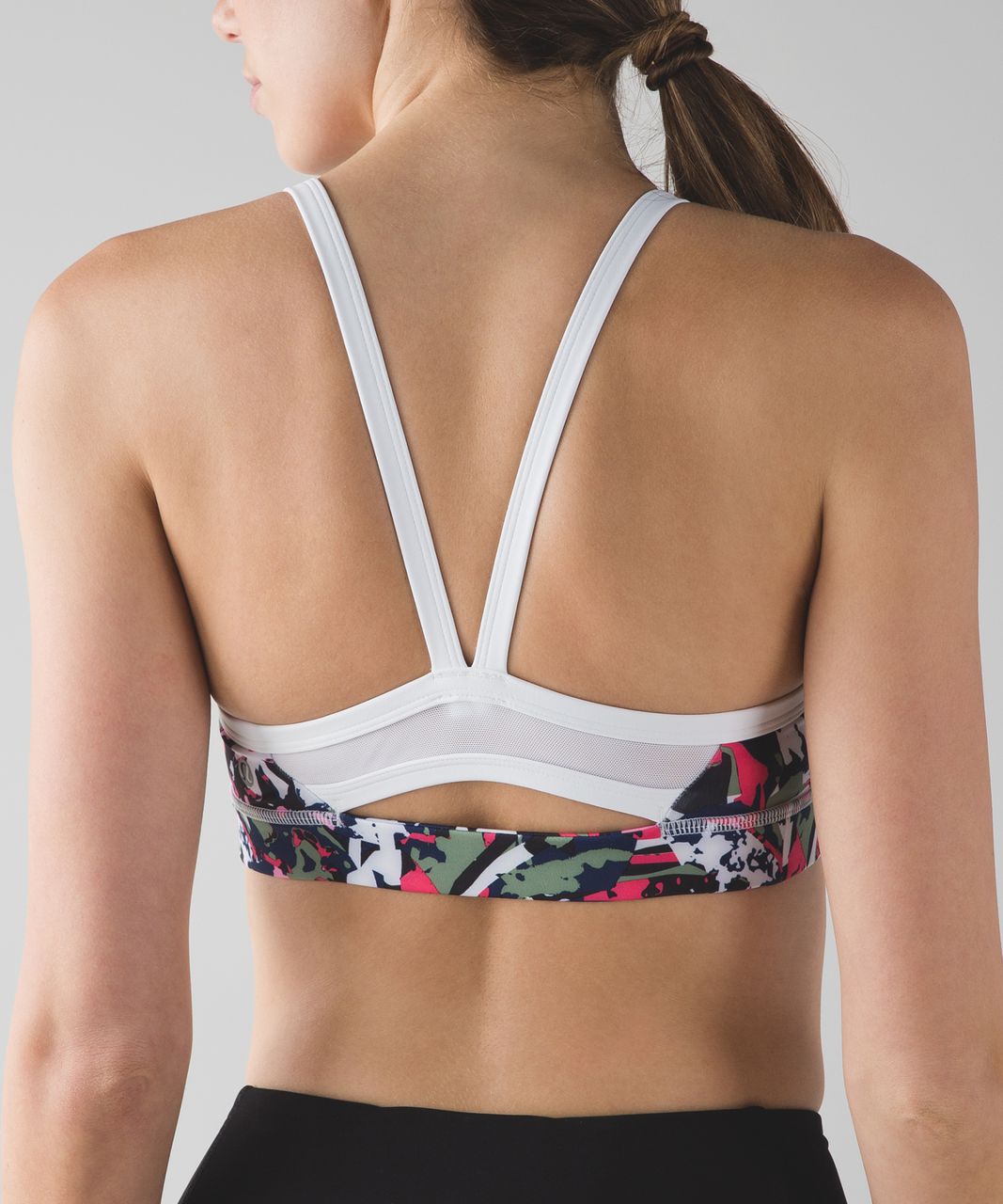 Lululemon Rise and Run Bra - Mini Pop Cut Boom Juice Multi / White