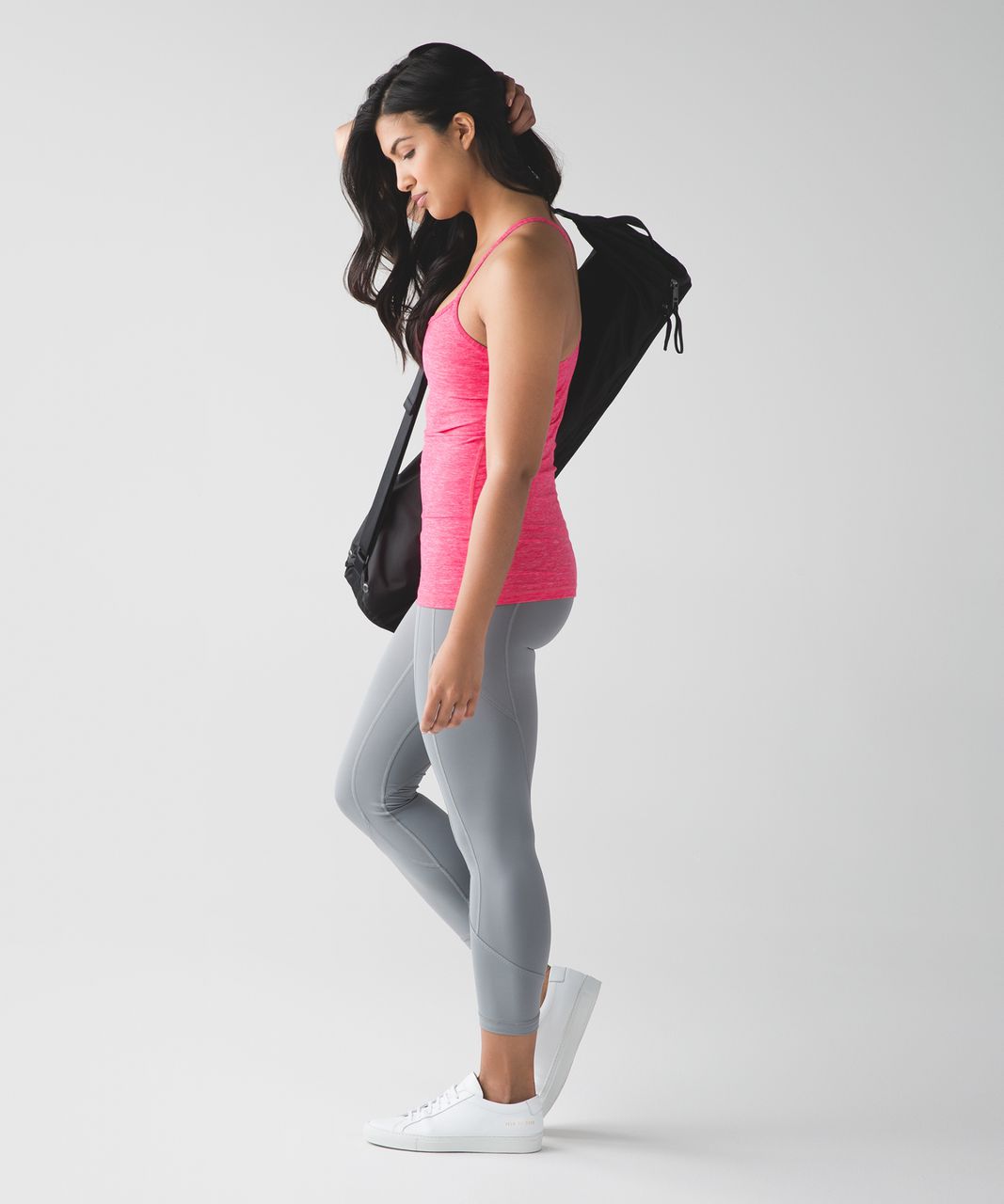 Lululemon Power Y Tank (Luon) - Heathered Neon Pink