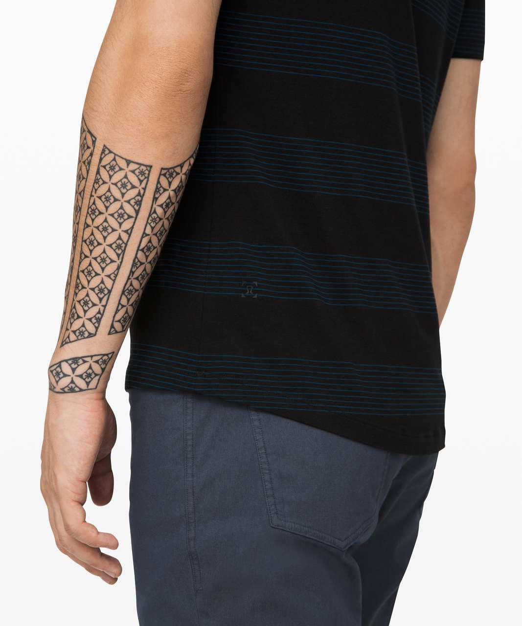 Lululemon 5 Year Basic Tee *Updated Fit - Interchange Stripe Black Poseidon