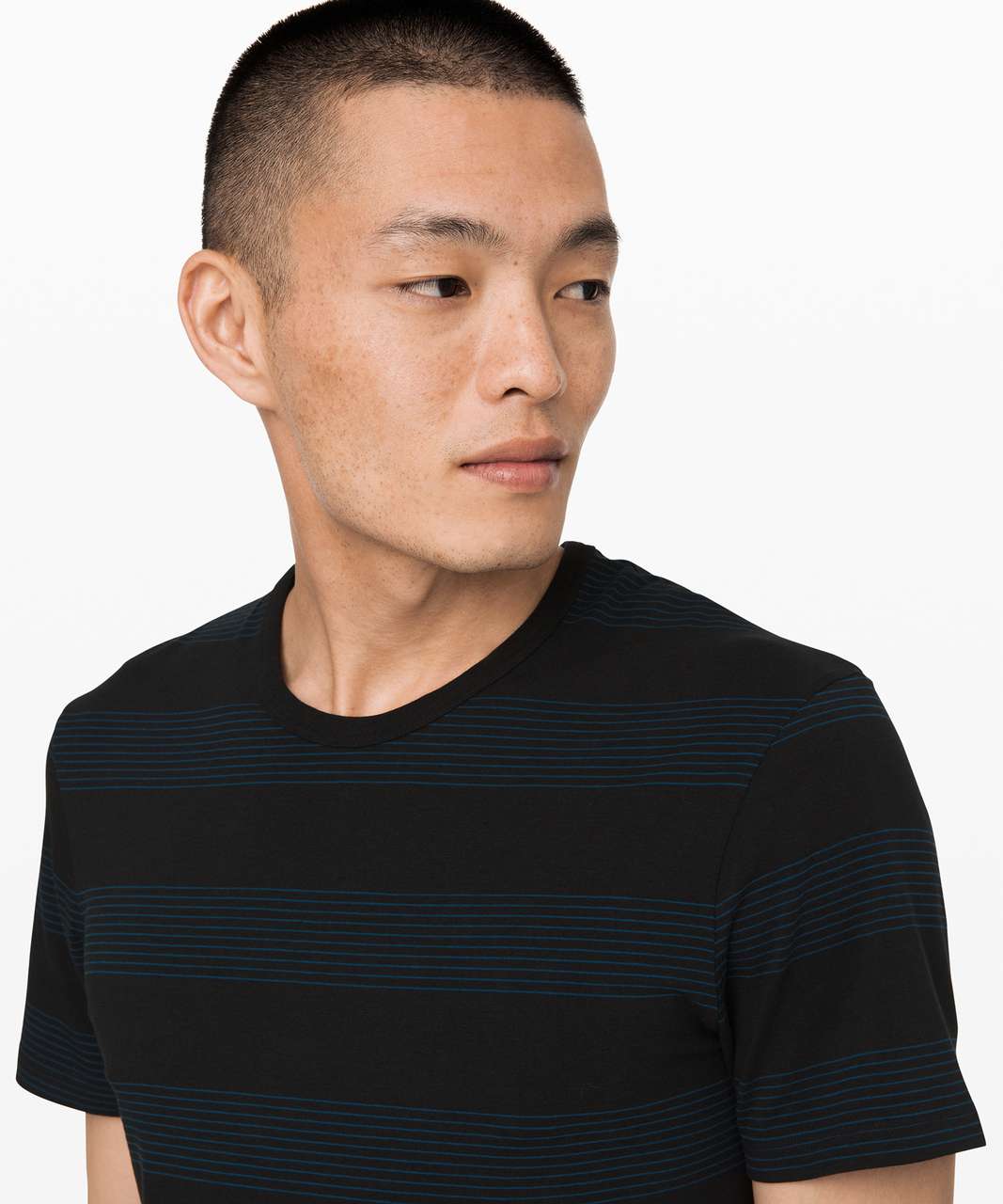 Lululemon 5 Year Basic Tee *Updated Fit - Interchange Stripe Black Poseidon