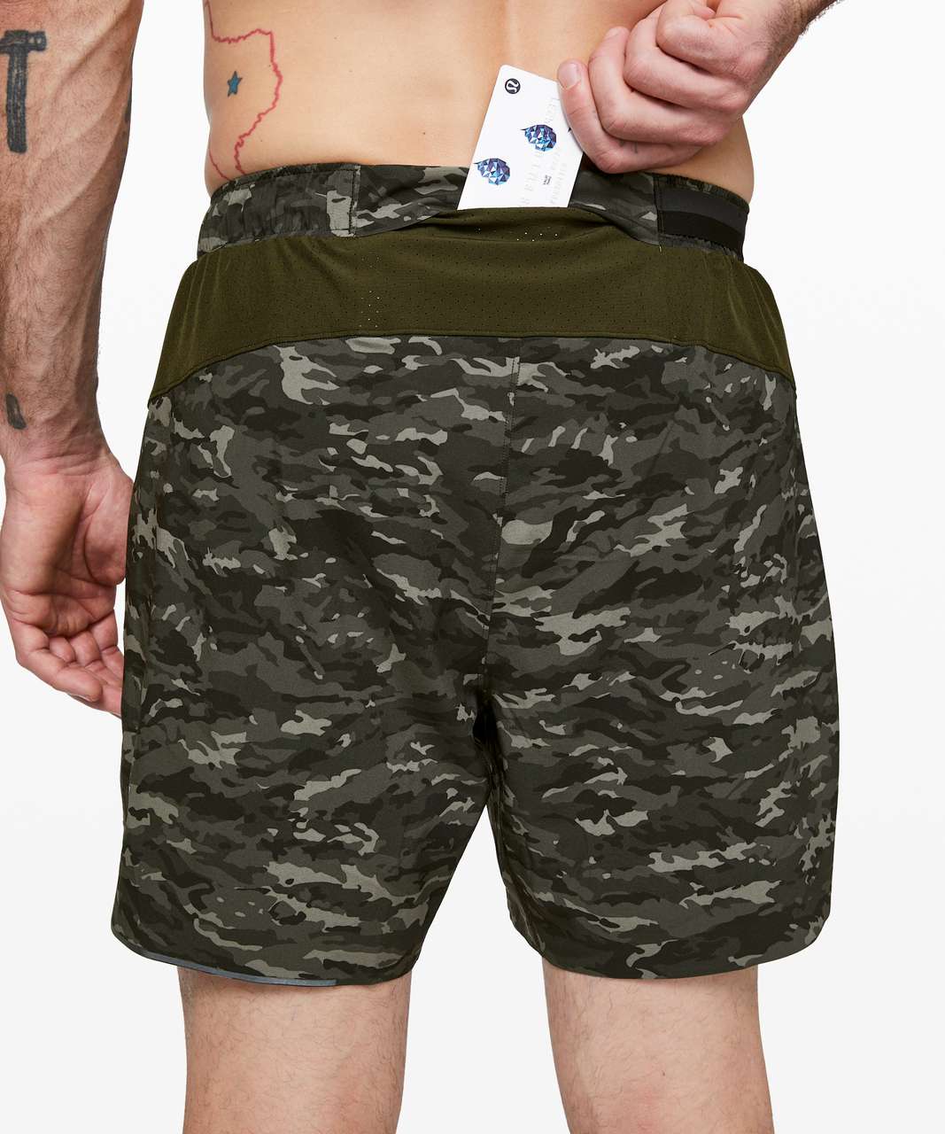 Lululemon Surge Lined Shorts 6 In Variegated Mesh Camo Black