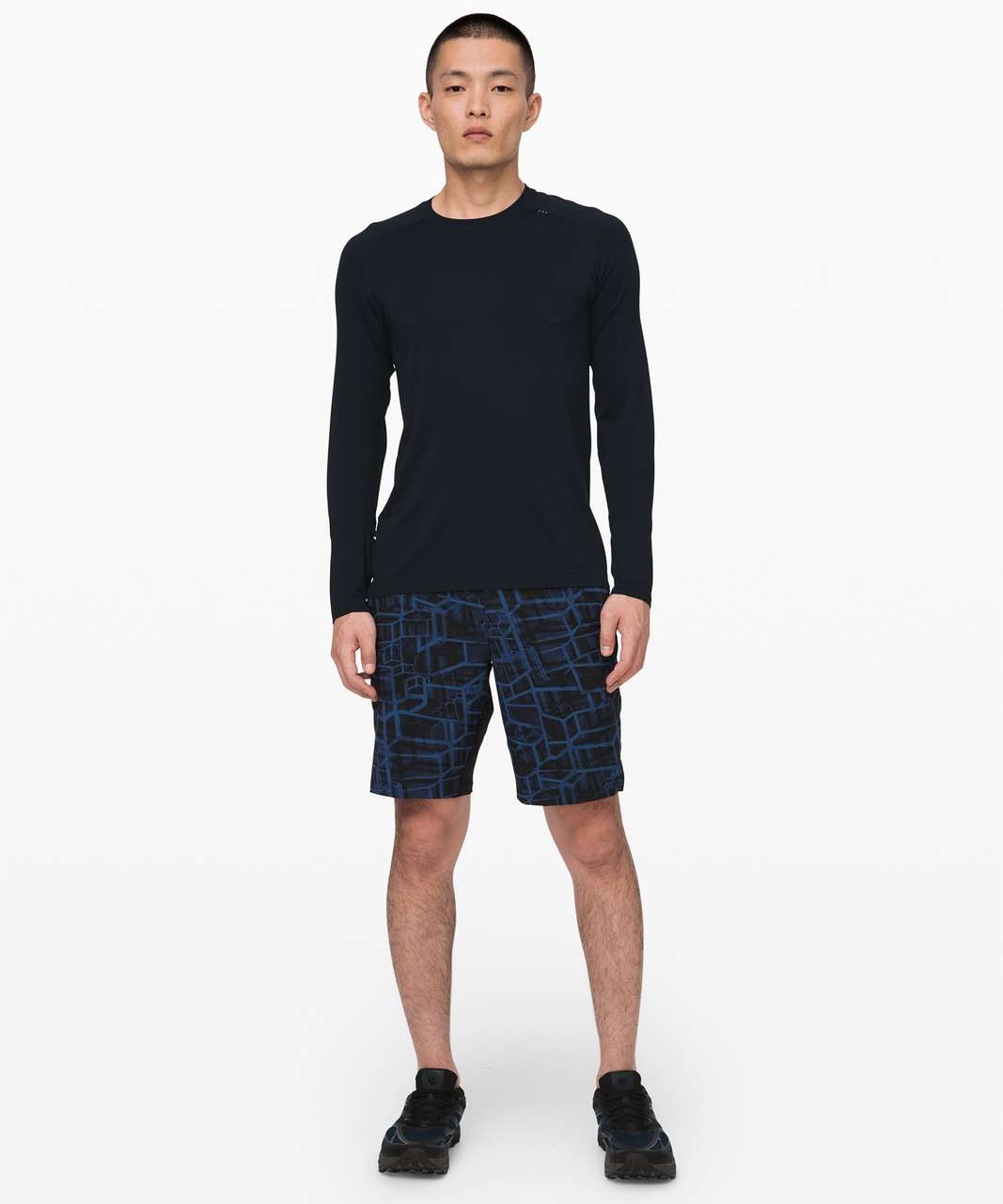 Lululemon Textured Training Short Sleeve Shirt - Glitch Code Camo Jacquard  Black Obsidian - lulu fanatics