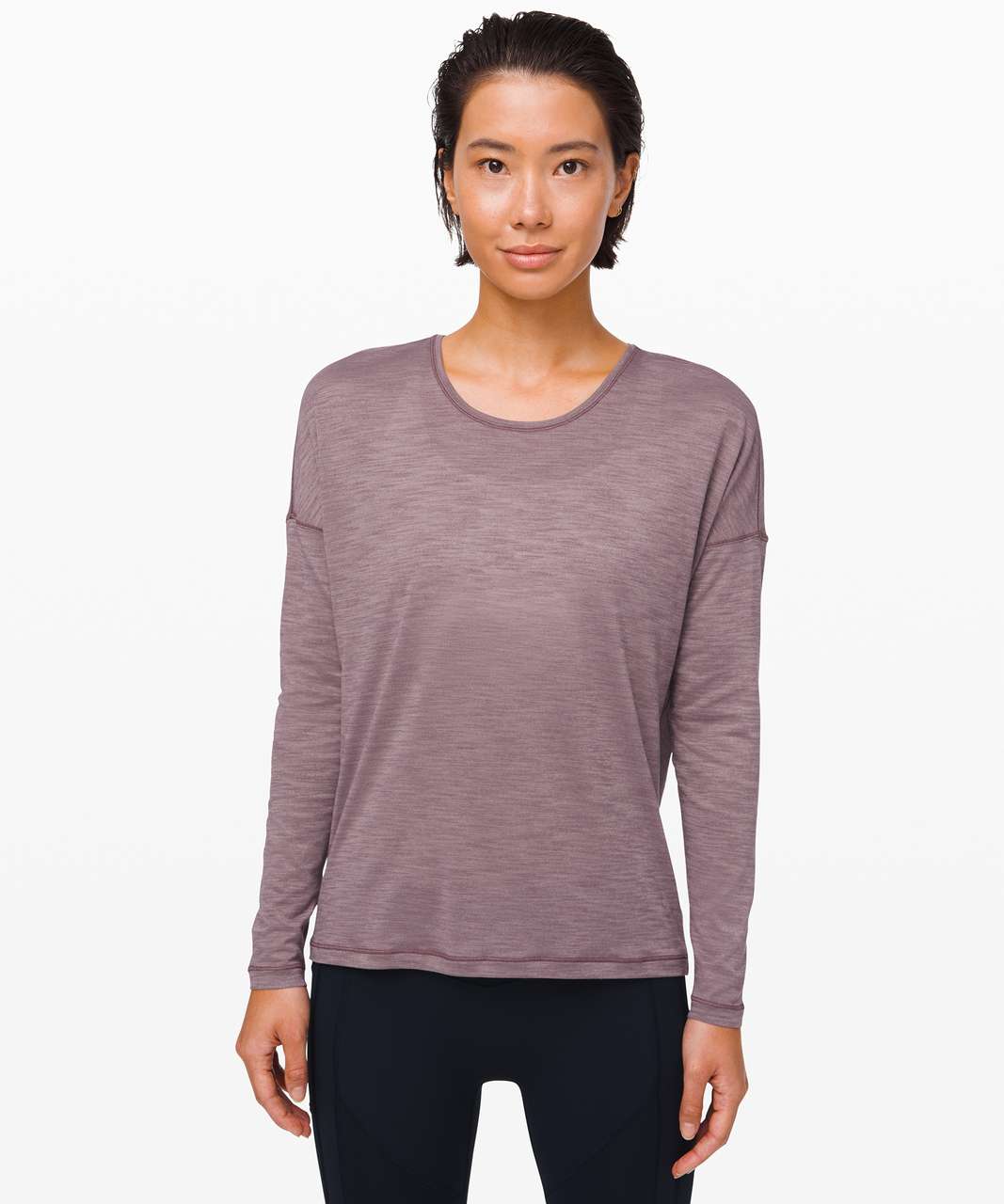 Lululemon Get Set Long Sleeve - Heathered Smoky Blush / Frosted Mulberry