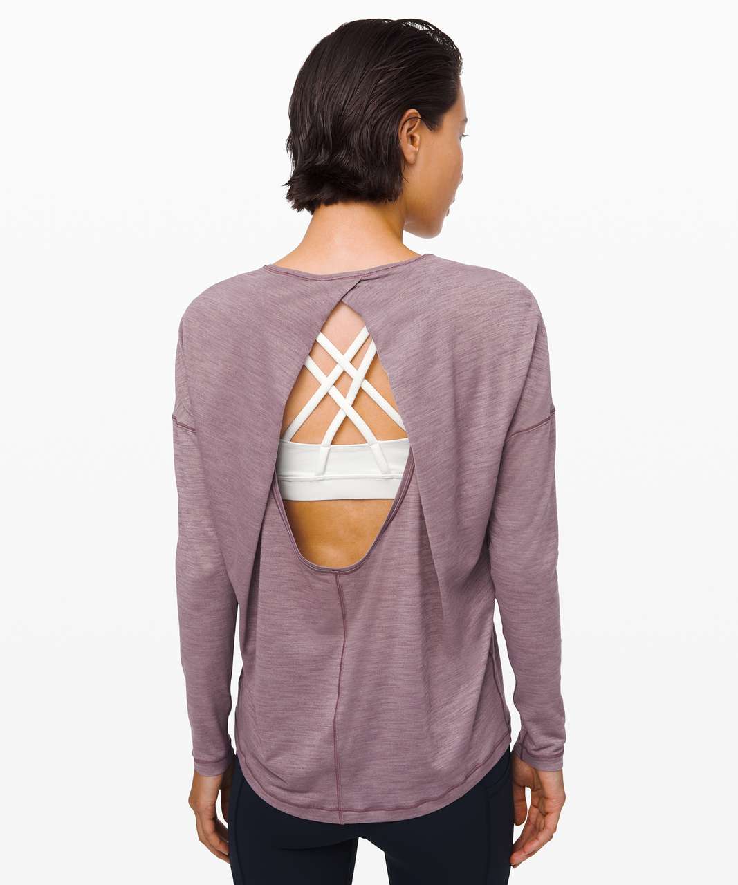 Lululemon Get Set Long Sleeve - Heathered Smoky Blush / Frosted Mulberry