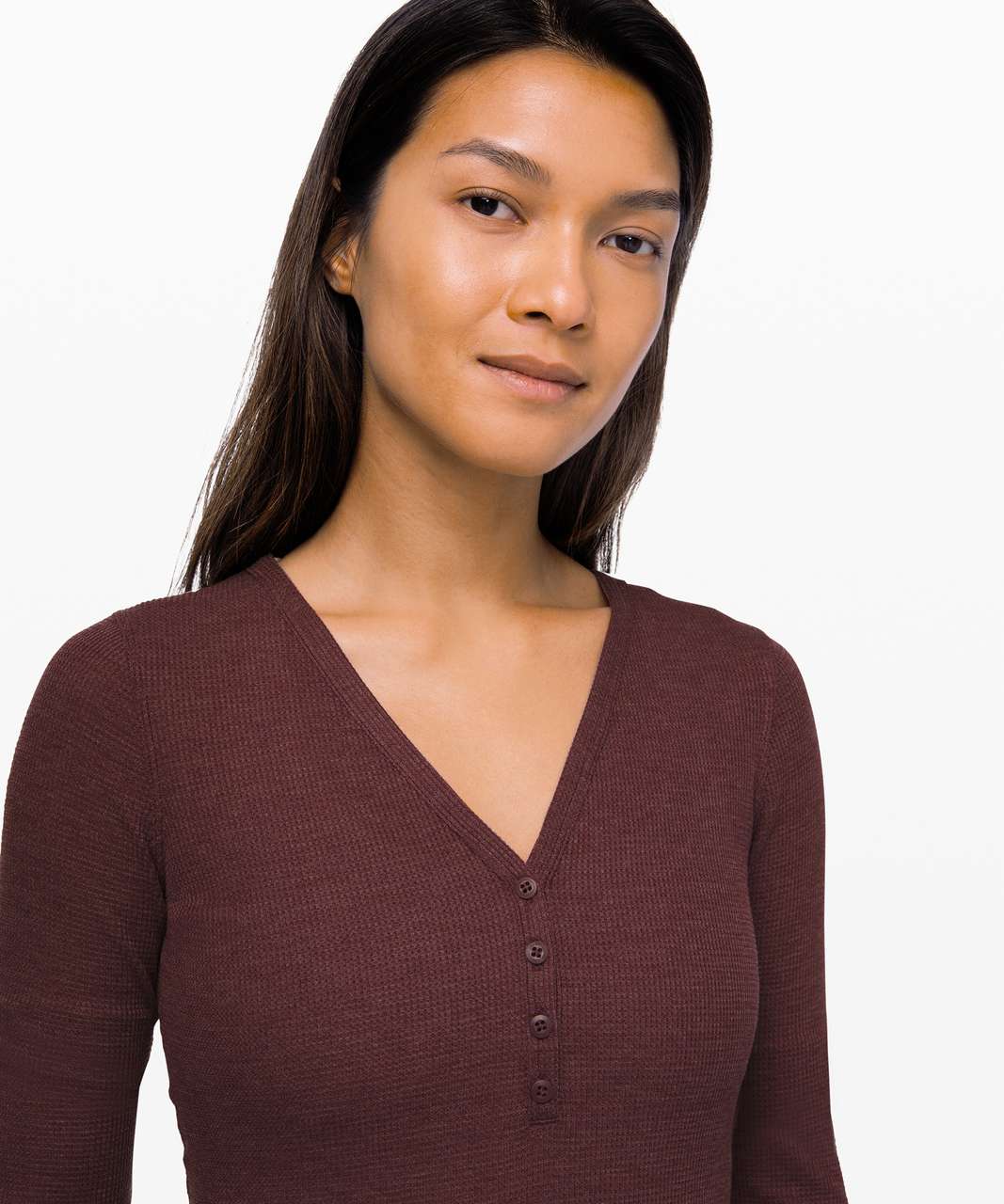 Lululemon Close Call Henley Long Sleeve - Heathered Arctic Plum