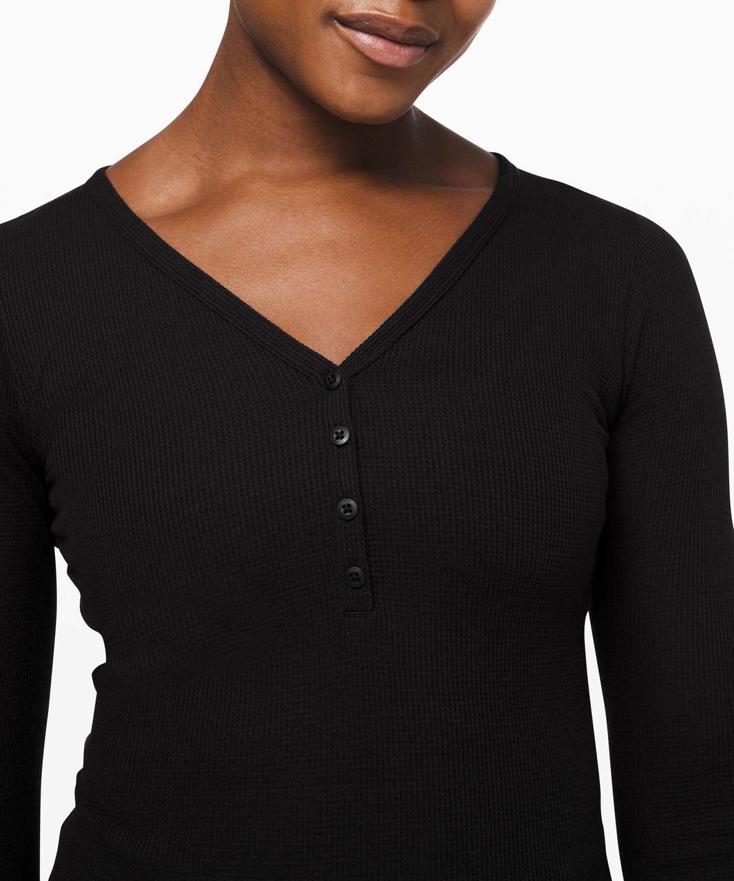 Lululemon Close Call Henley Long Sleeve - Black