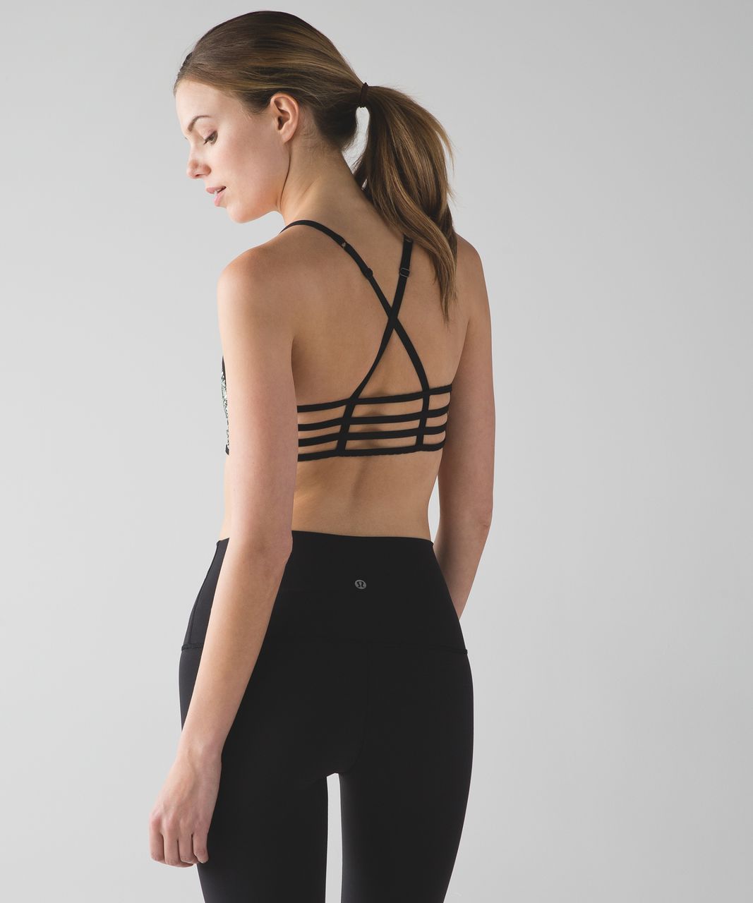 Lululemon Hot Spell Cage Sports Bra Women's Size 10 Cross Back Stretch  Stripe