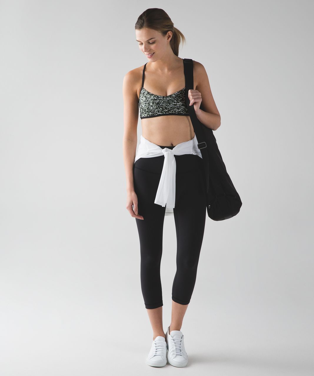 Lululemon Hot Spell Bra - Mini Ripple Desert Olive Fatigue Green / Black