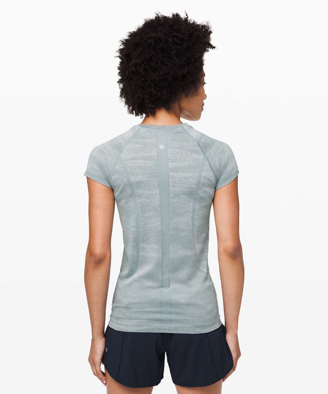 Lululemon Swiftly Speed Short Sleeve - Aqua Smoke / White / Cadet Blue / Smokey