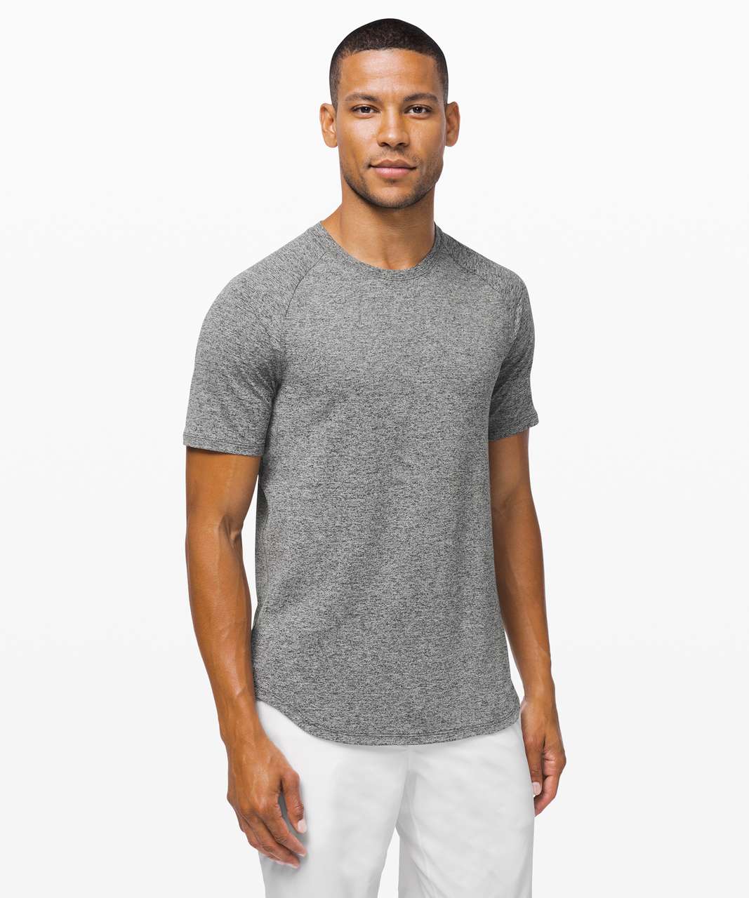 Lululemon Drysense Mesh Short Sleeve - Heathered Black - lulu fanatics