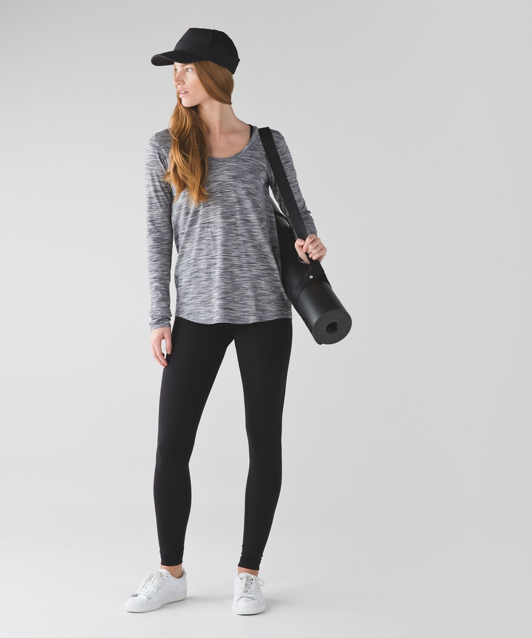 Lululemon Yogi Everyday Long Sleeve - 4 Color Space Dye White Black