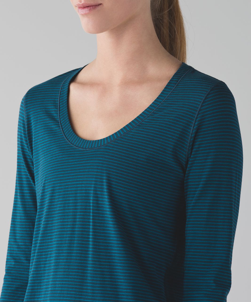 Lululemon Yogi Everyday Long Sleeve - Hyper Stripe Alberta Lake Tofino Teal