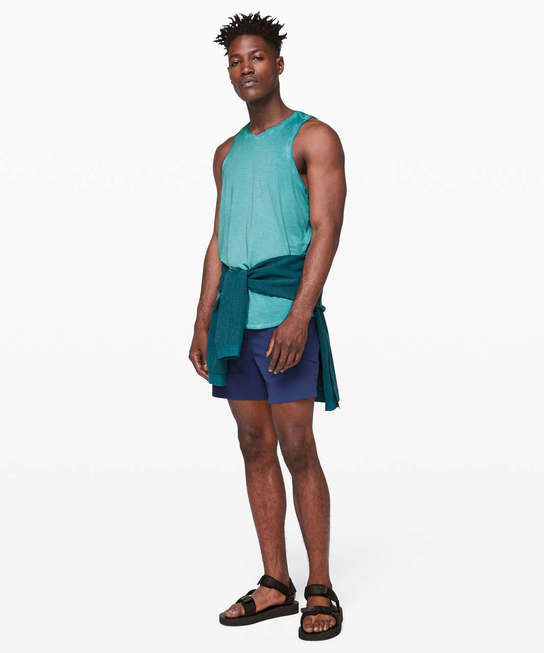 Lululemon Tephras X-Over Tank - Shark Teal Sun Wash