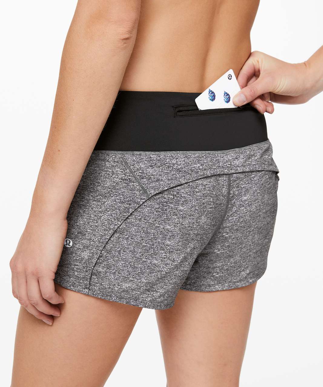 Lululemon Run Times Short II *4" - Heather Lux Multi Black / Black