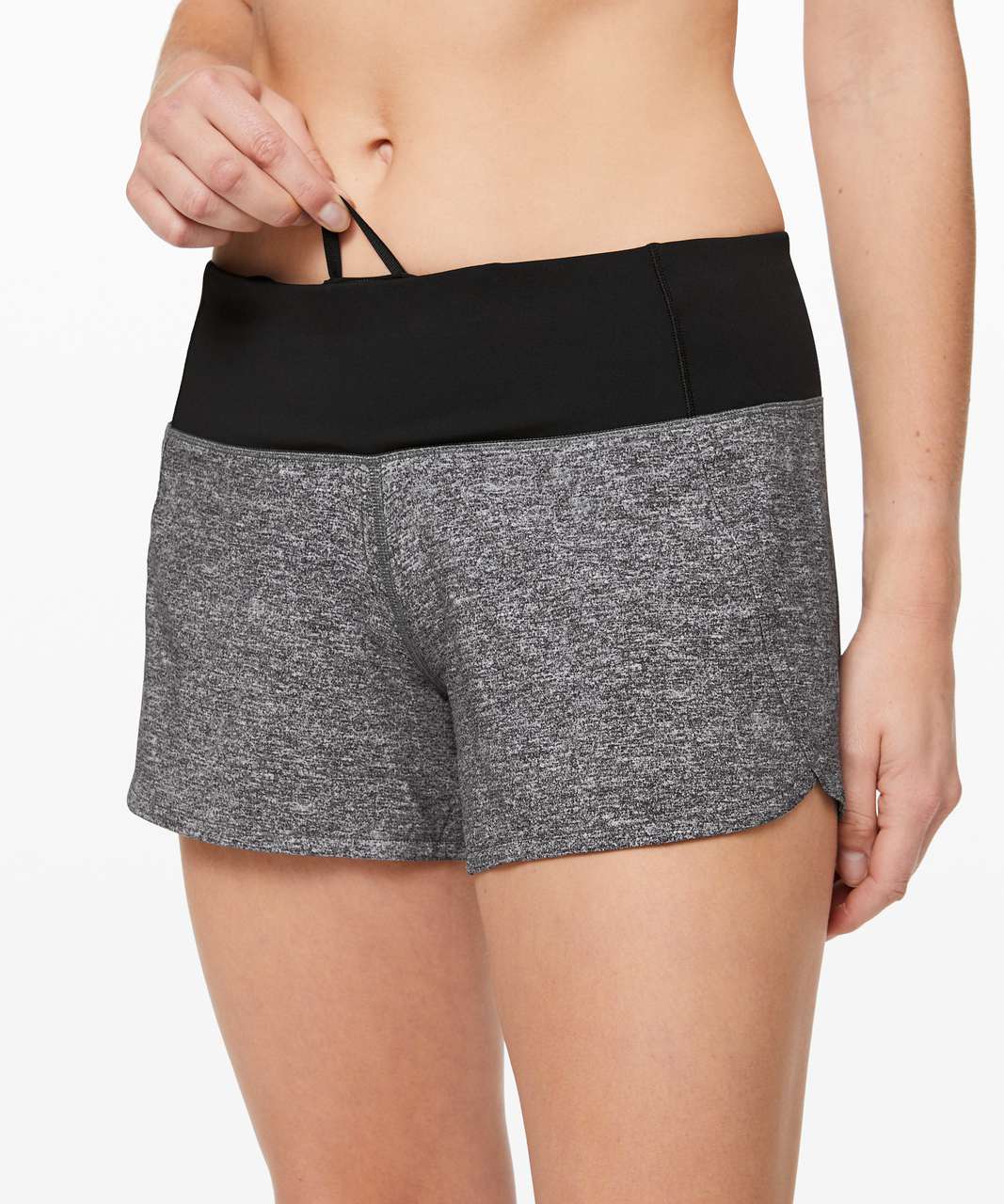 Lululemon Run Times Short II *4" - Heather Lux Multi Black / Black