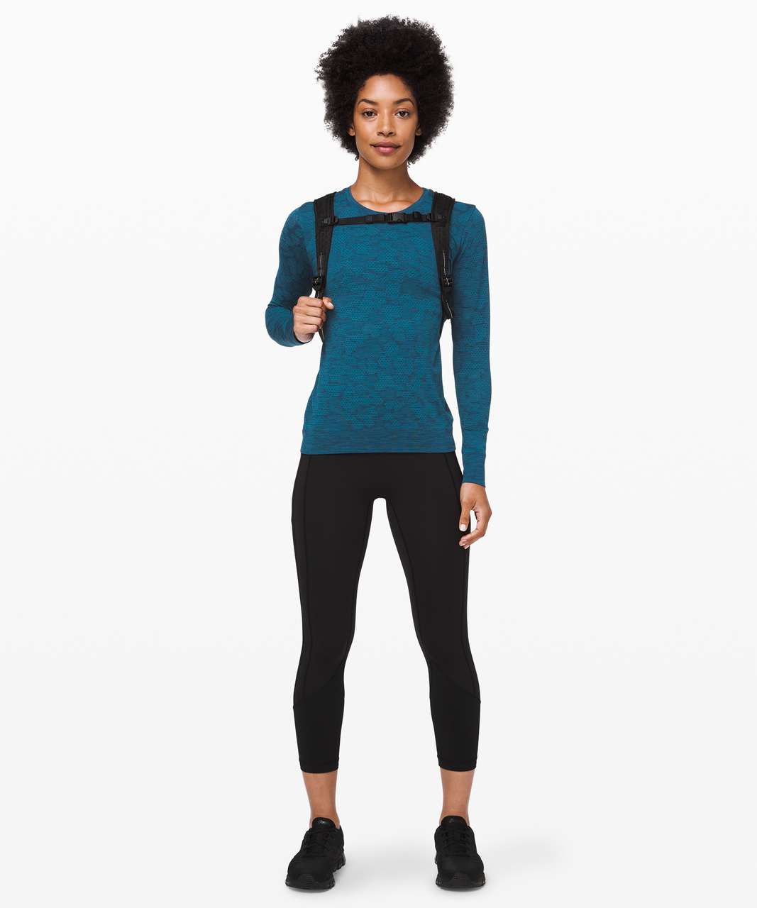 Lululemon Breeze By Long Sleeve - Pacific Teal / Night Diver