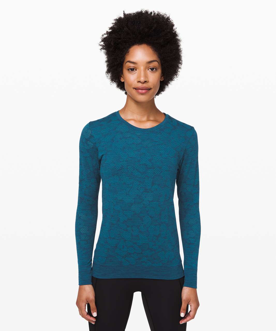 Lululemon Breeze By Long Sleeve - Pacific Teal / Night Diver