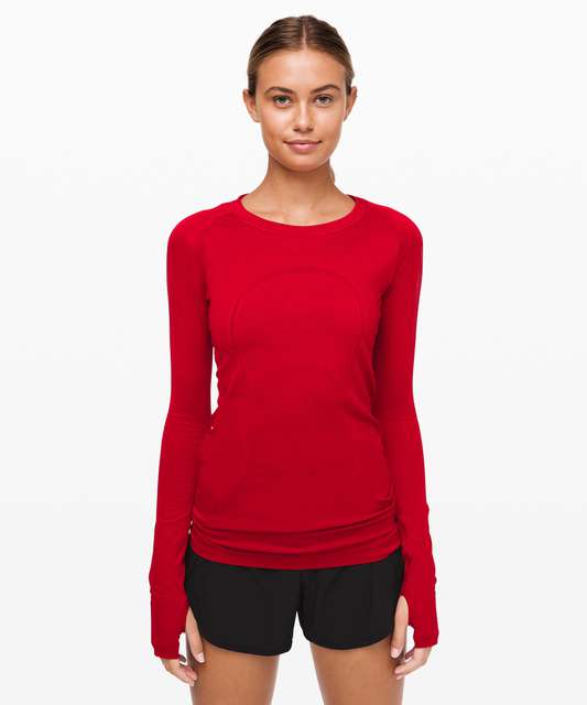 Lululemon Run: Swiftly Tech Long Sleeve Scoop *Ruched - Heathered Pow ...