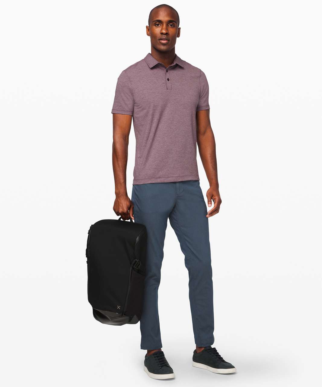 Lululemon Evolution Polo - Agile Stripe Heathered Arctic Plum Heathered Obsidian