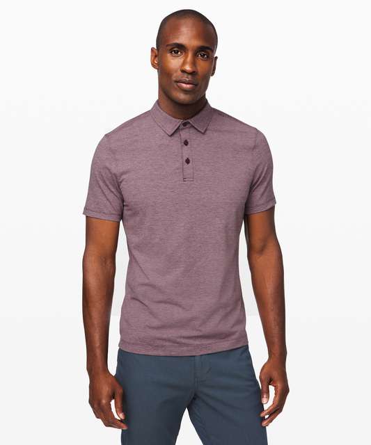 Lululemon Evolution Polo - Heathered Fog Horn - lulu fanatics