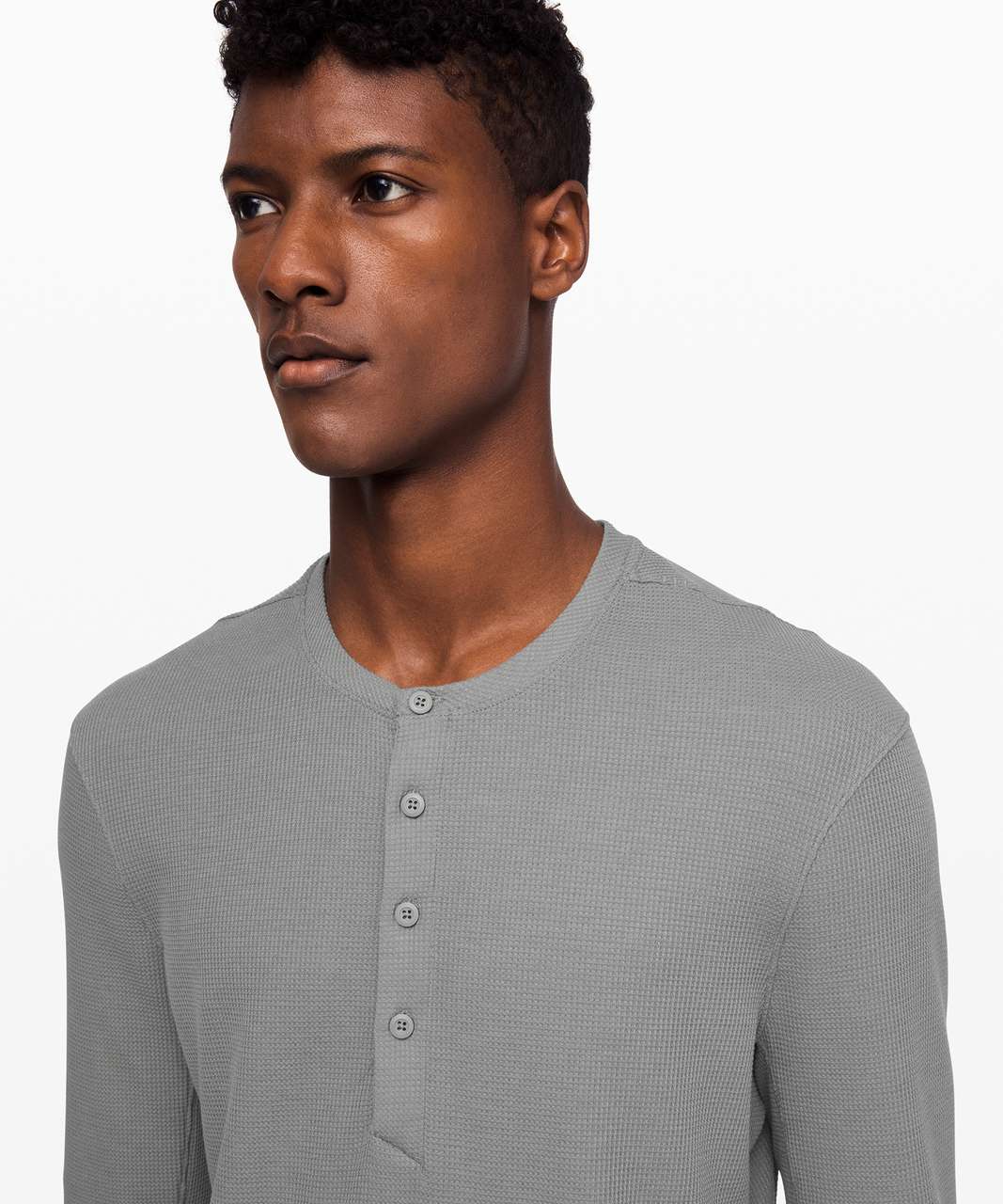 Lululemon Shift Stitch Henley - Heathered Core Medium Grey