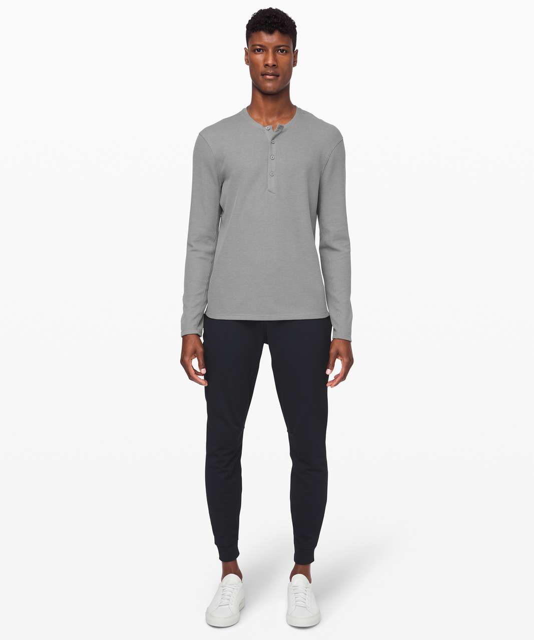 Lululemon Shift Stitch Henley - Heathered Core Medium Grey