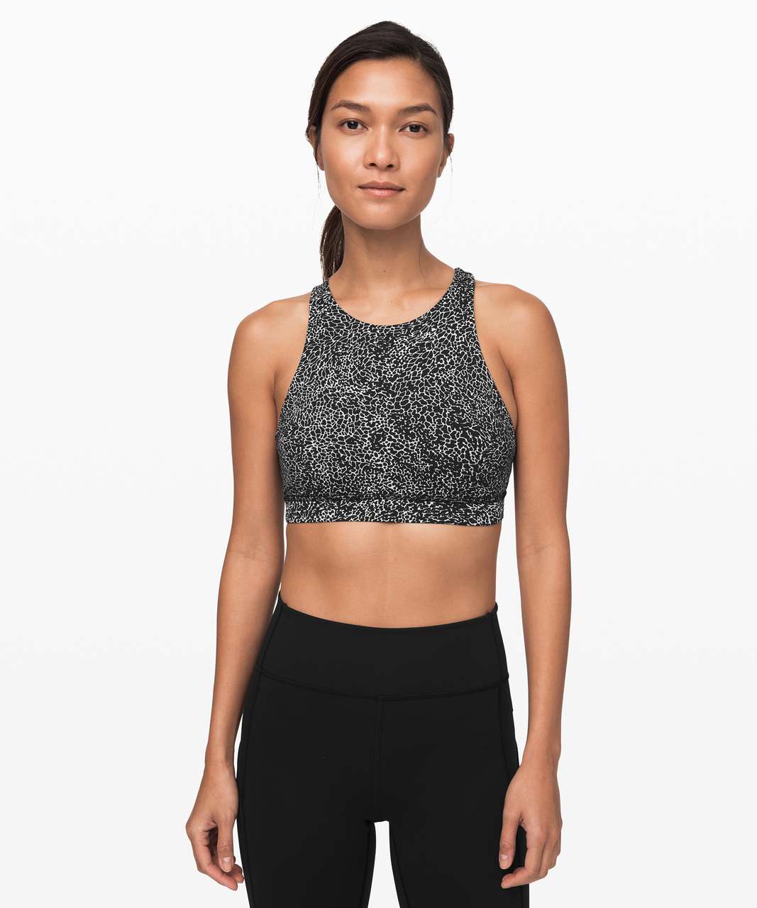 Lululemon Energy Bra *High Neck - Polar Shift Alpine White Black - lulu  fanatics