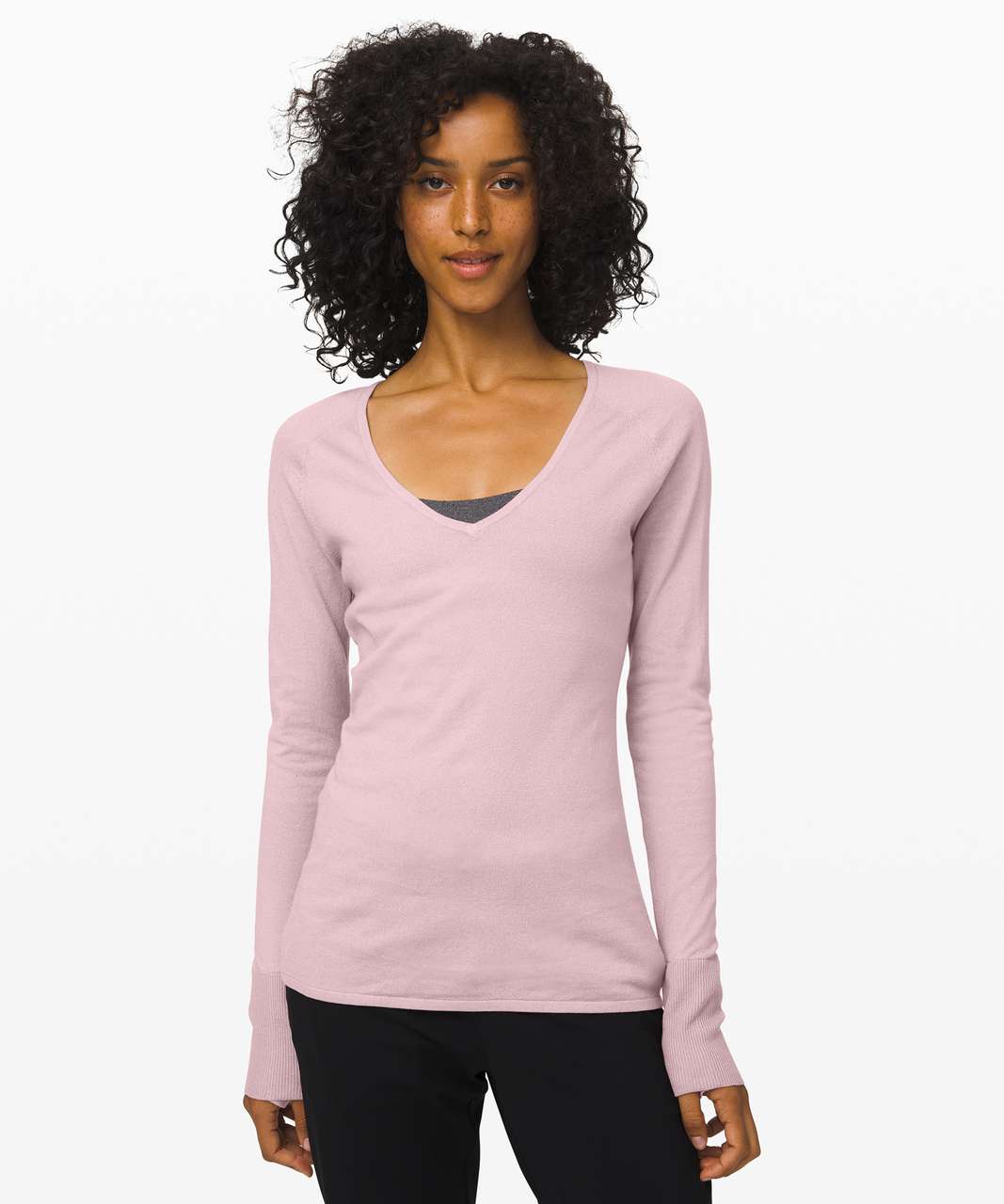 Lululemon Stand Steady V-Neck Sweater - Smoky Blush - lulu fanatics