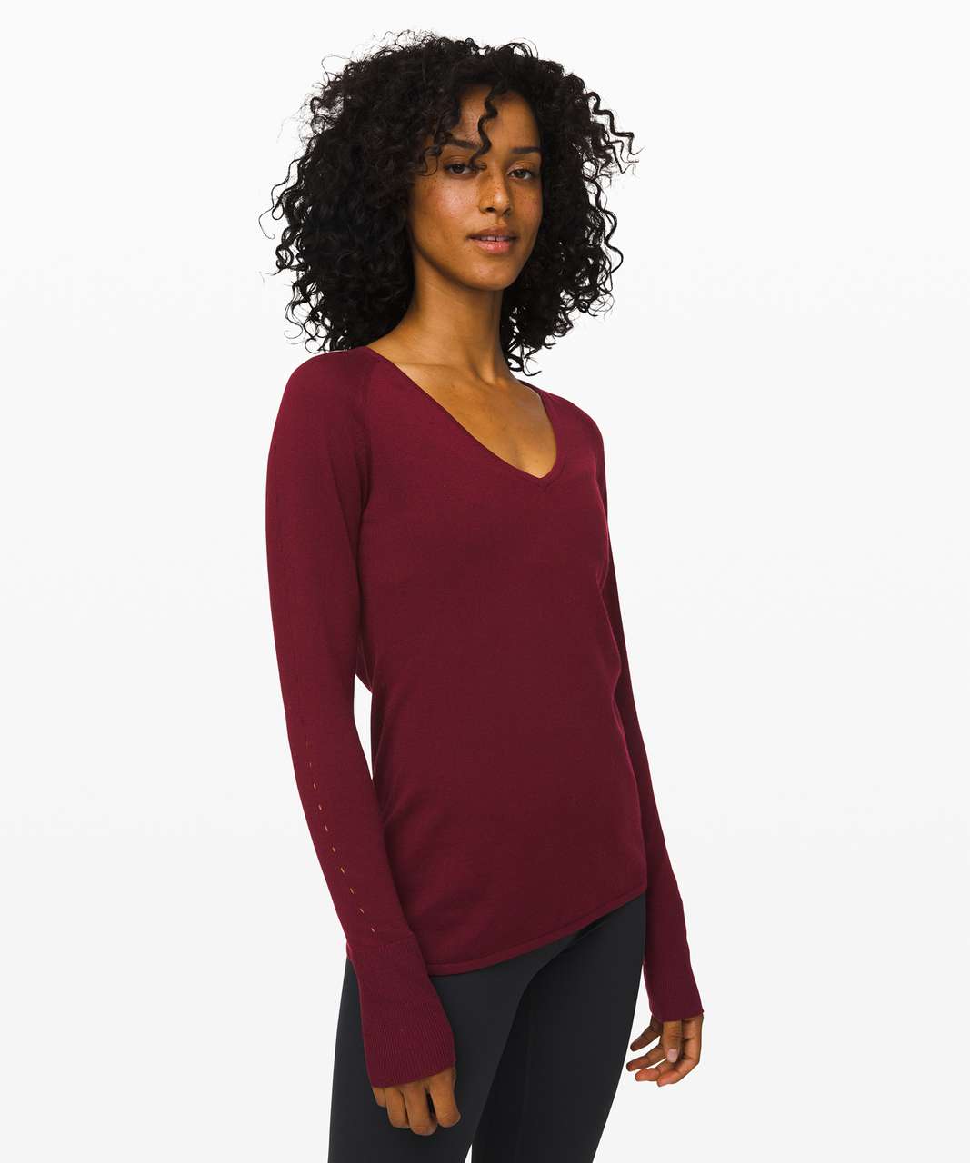 Lululemon Stand Steady V-Neck Sweater - Deep Rouge