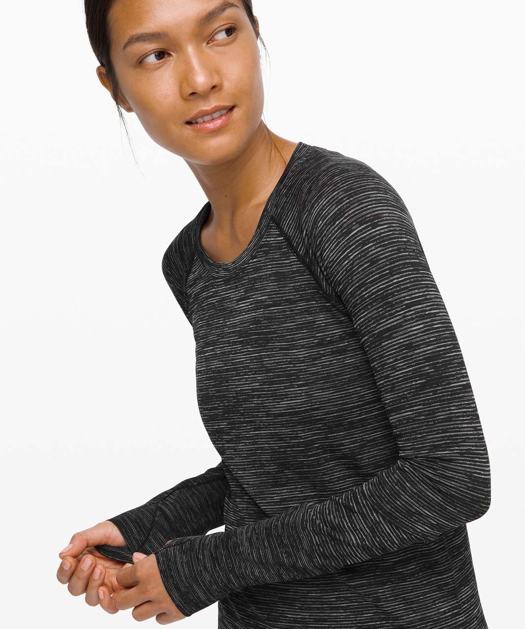 Lululemon Swiftly Speed Long Sleeve - Black / Deep Coal / Deep Coal - lulu  fanatics