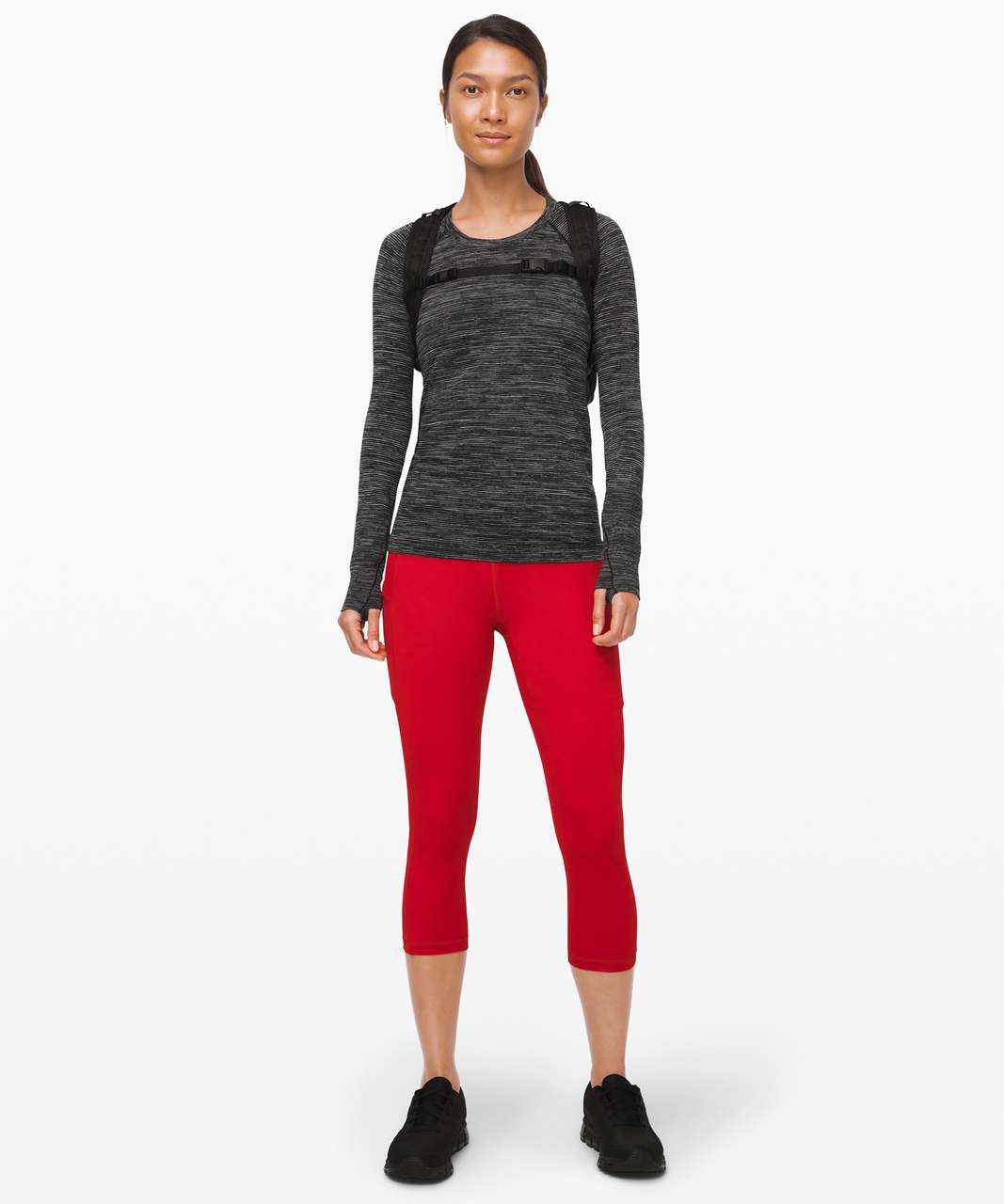 Lululemon Swiftly Speed Long Sleeve - Black / White / Black