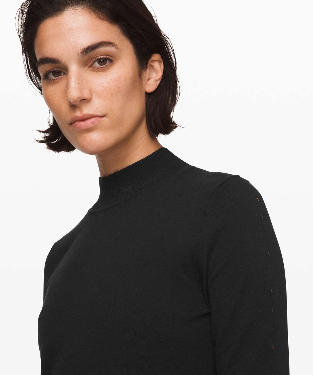 Lululemon Stand Steady Mock Neck Sweater - Black - lulu fanatics