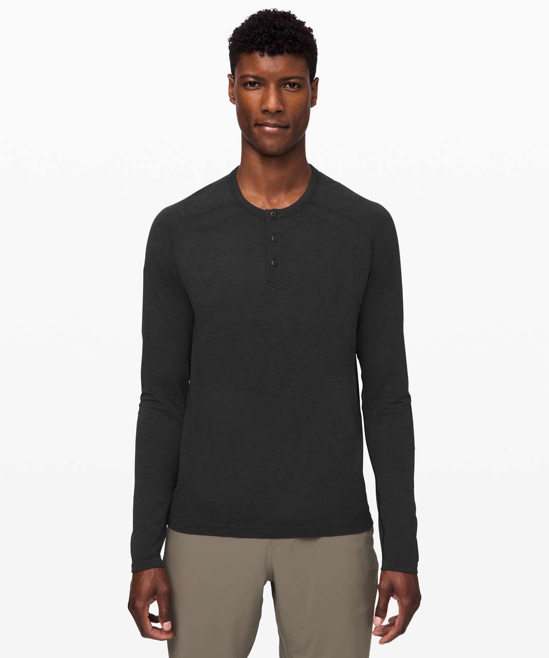 Lululemon Metal Vent Tech Long Sleeve Henley 2.0 - Deep Coal / Black (First Release)