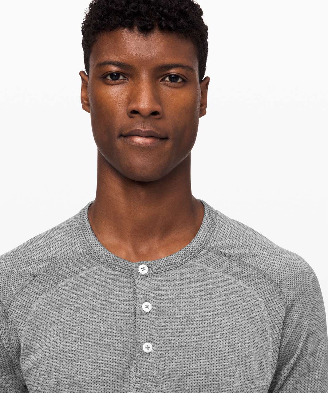 Lululemon Metal Vent Tech Long Sleeve Henley 2.0 - Slate / White (First Release)