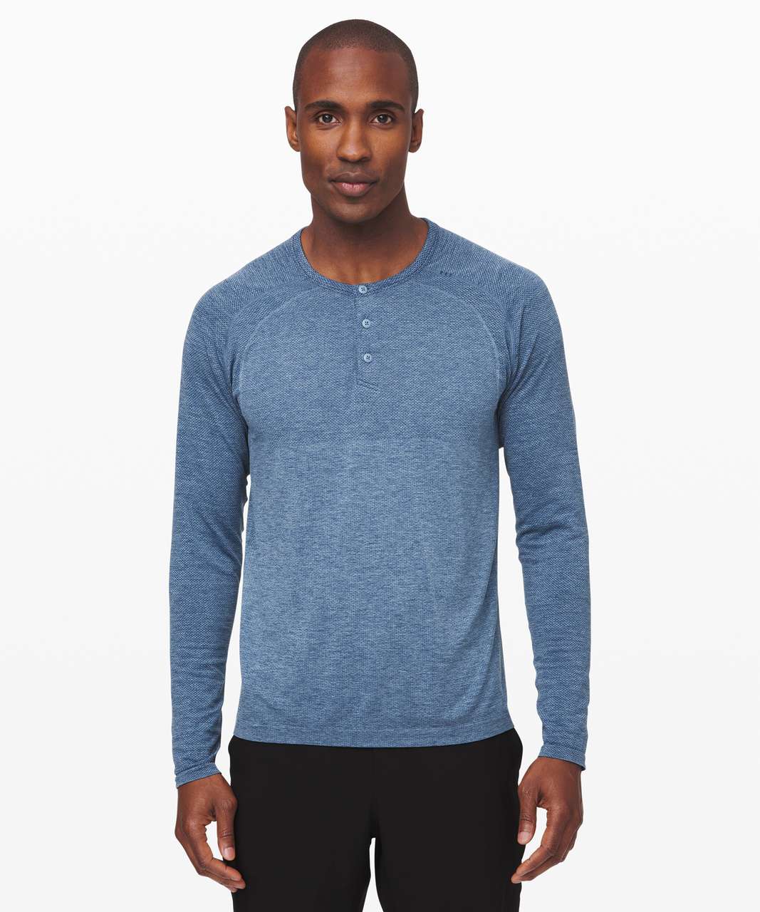 Lululemon Metal Vent Tech Long Sleeve Henley 2.0 - Midnight Shadow /  Tempest Blue - lulu fanatics