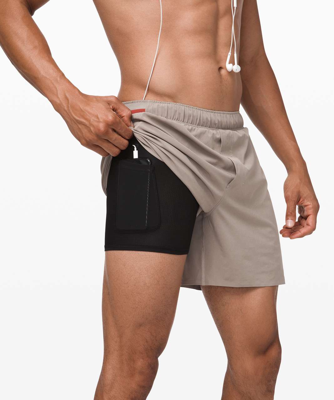 Lululemon Surge Short *Liner 6" - Carbon Dust