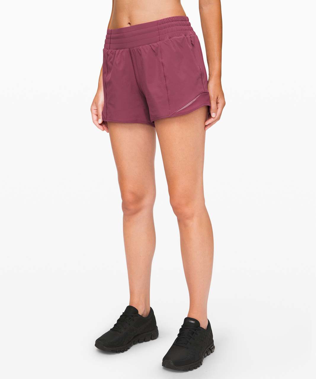 Lululemon Hotty Hot Short *High-Rise Long 4 - Dark Red (First Release) -  lulu fanatics