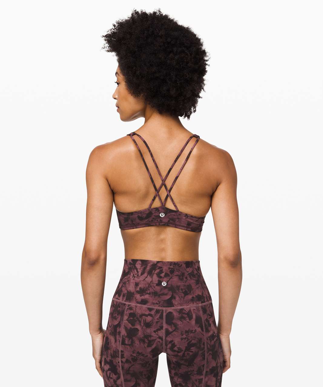 Lululemon Free To Be Bra High Neck - Mini Dusk Floral Antique Bark Black