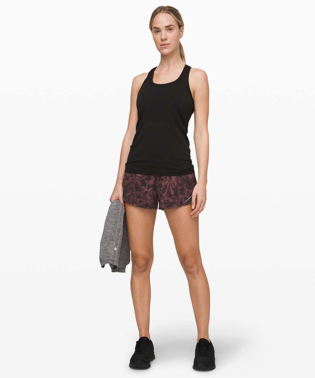 Lululemon Hotty Hot Short II *2.5 - Mini Dusk Floral Antique Bark Black /  Black - lulu fanatics