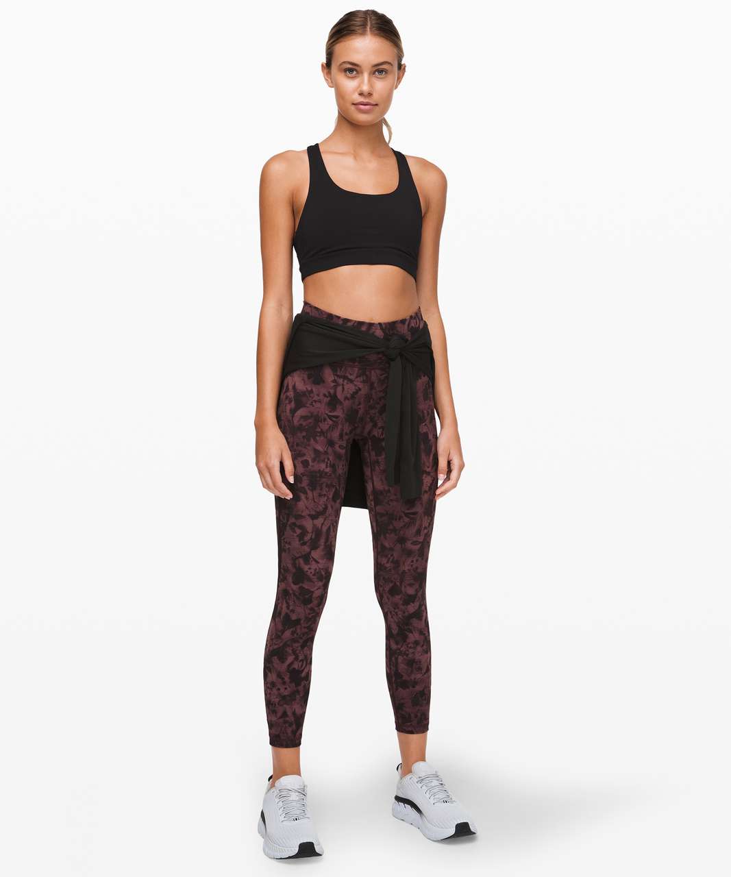 Lululemon Train Times Pant 25" - Mini Dusk Floral Antique Bark Black / Black