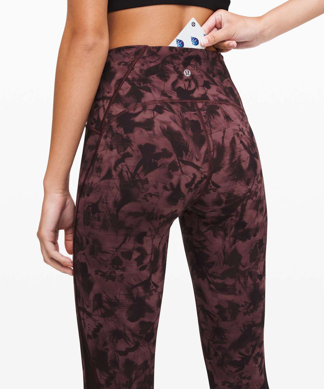 Lululemon Train Times Pant 25" - Mini Dusk Floral Antique Bark Black / Black