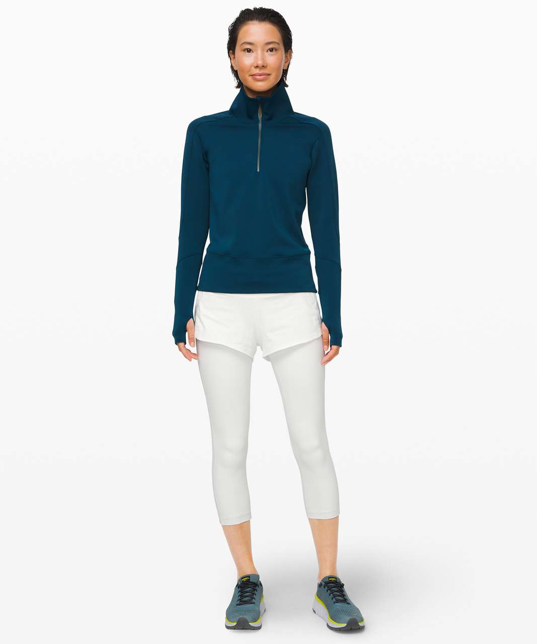 Lululemon Base Runner Long Sleeve - Heathered White / White - lulu fanatics