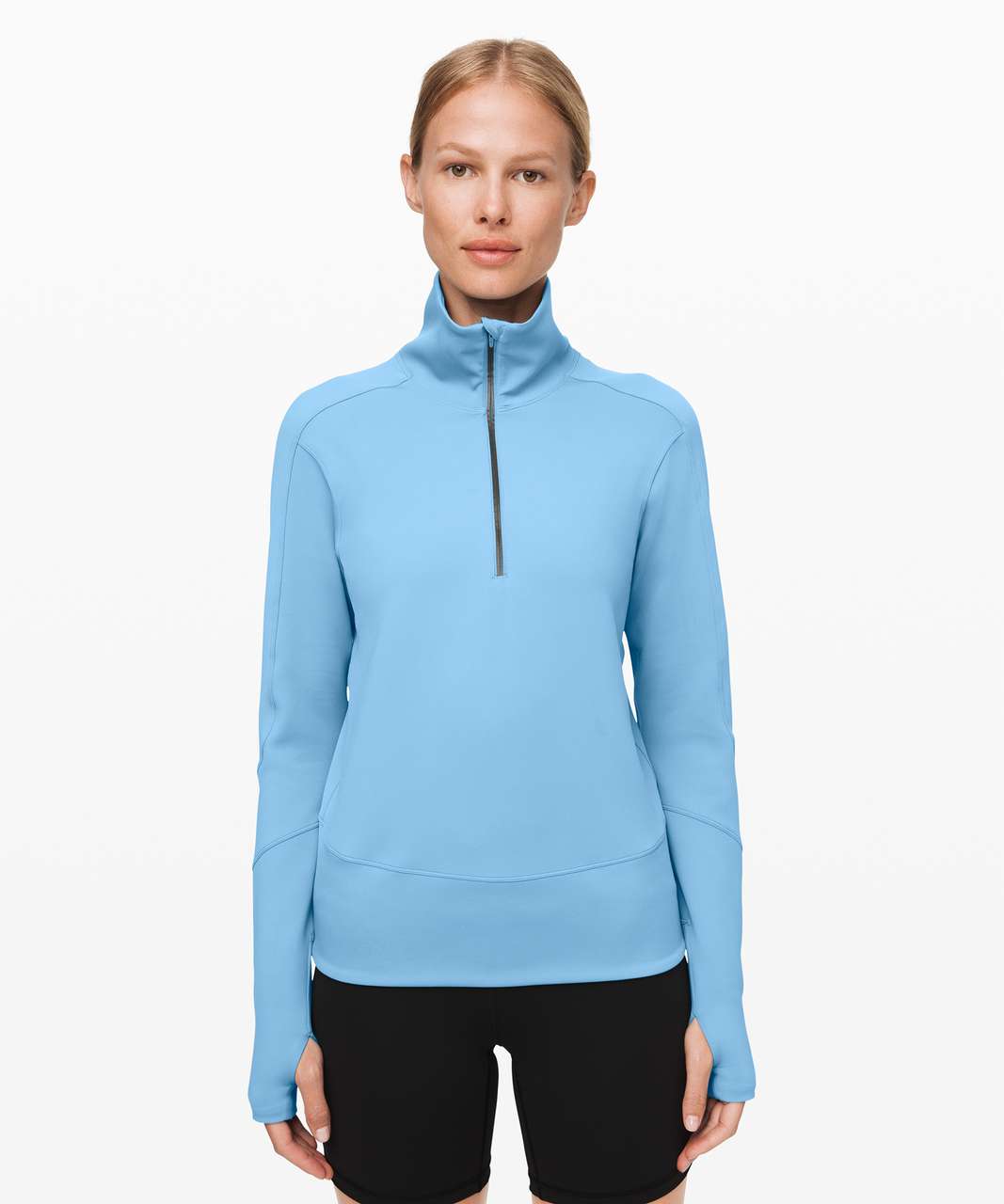 Lululemon Run to Reset 1/2 Zip - Aqua Smoke