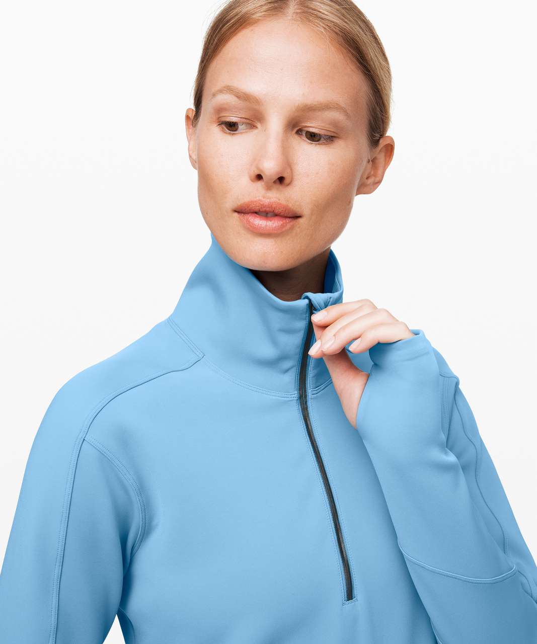 Lululemon Run to Reset 1/2 Zip - Aqua Smoke